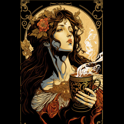 Obraz Retro styl žena s kávou