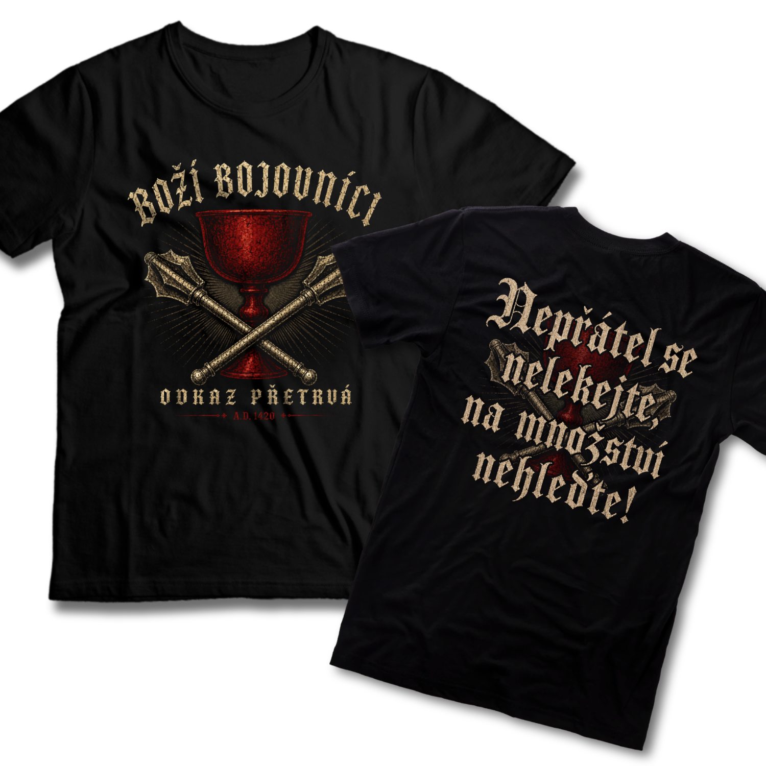 Tričko s potiskem Boží bojovníci-Odkaz přetrvá - backprint
