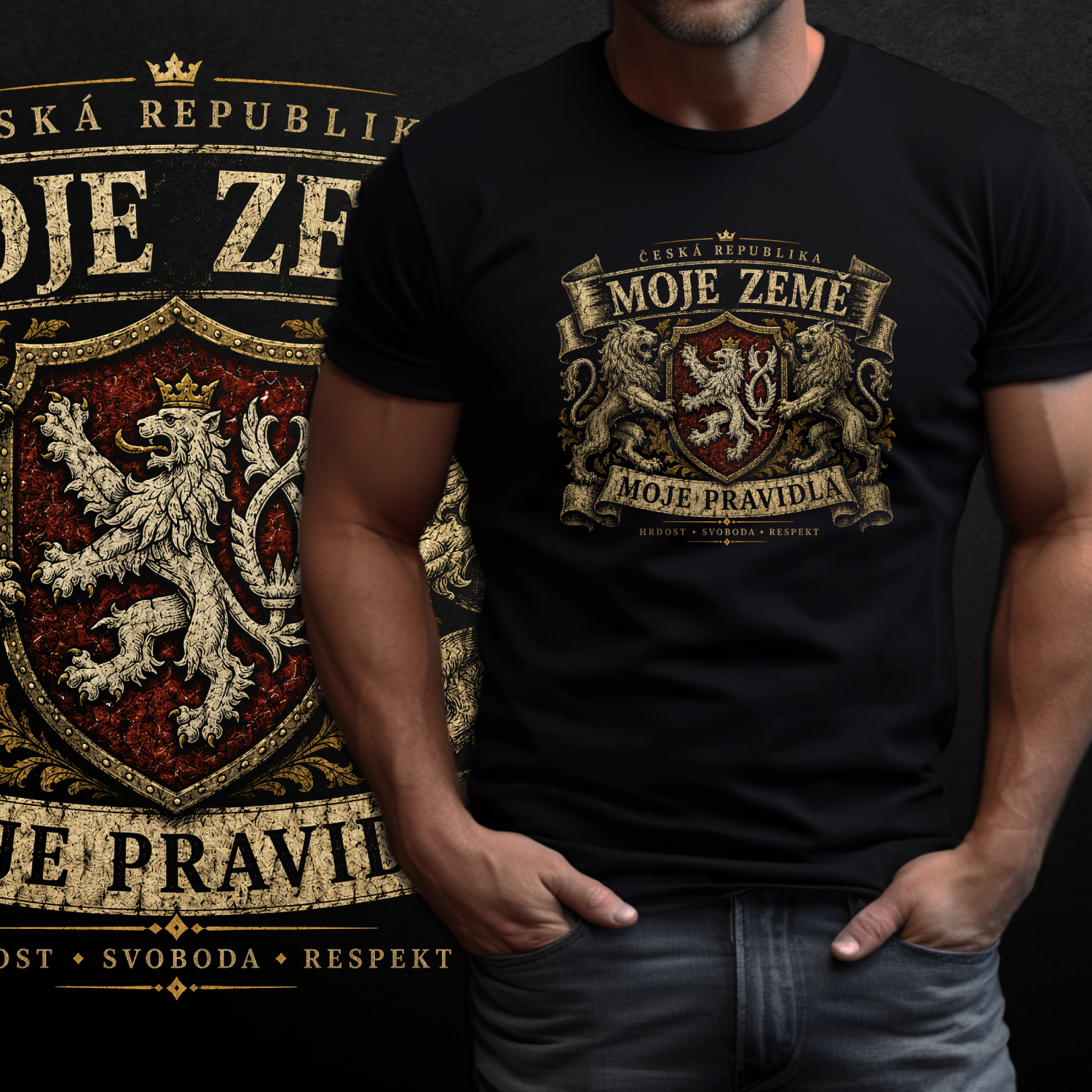 Tričko s potiskem Česká republika-Moje země-moje pravidla - pánské