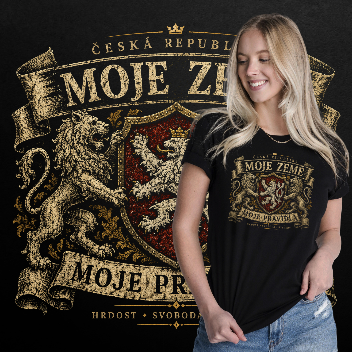 Tričko s potiskem Česká republika-Moje země-moje pravidla