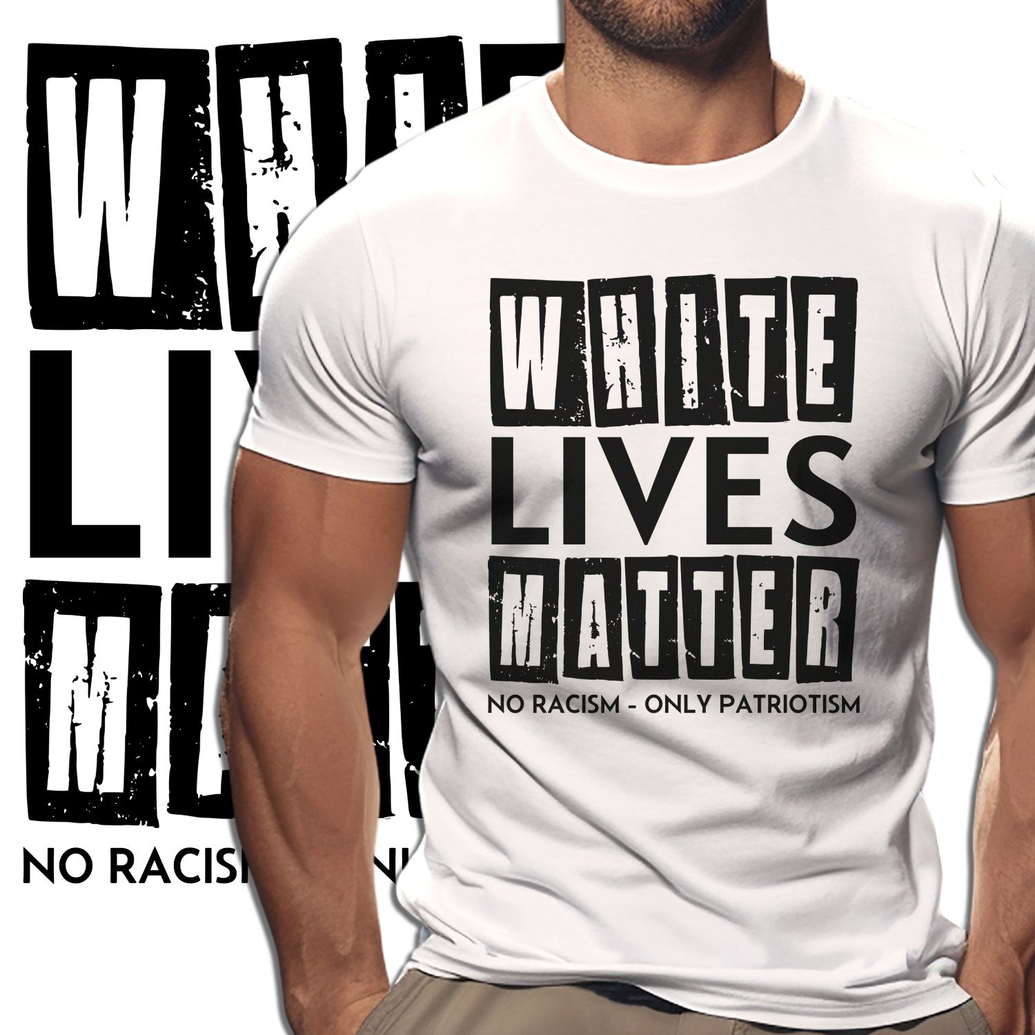 Tričko s potlačou WLM - No Racism-Only Patriotism 