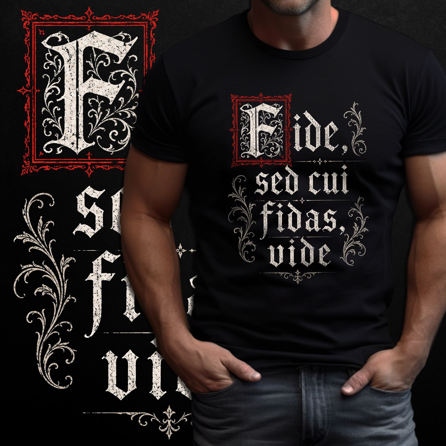 Tričko s potiskem Fide Sed Cui Fidas Vide- víra