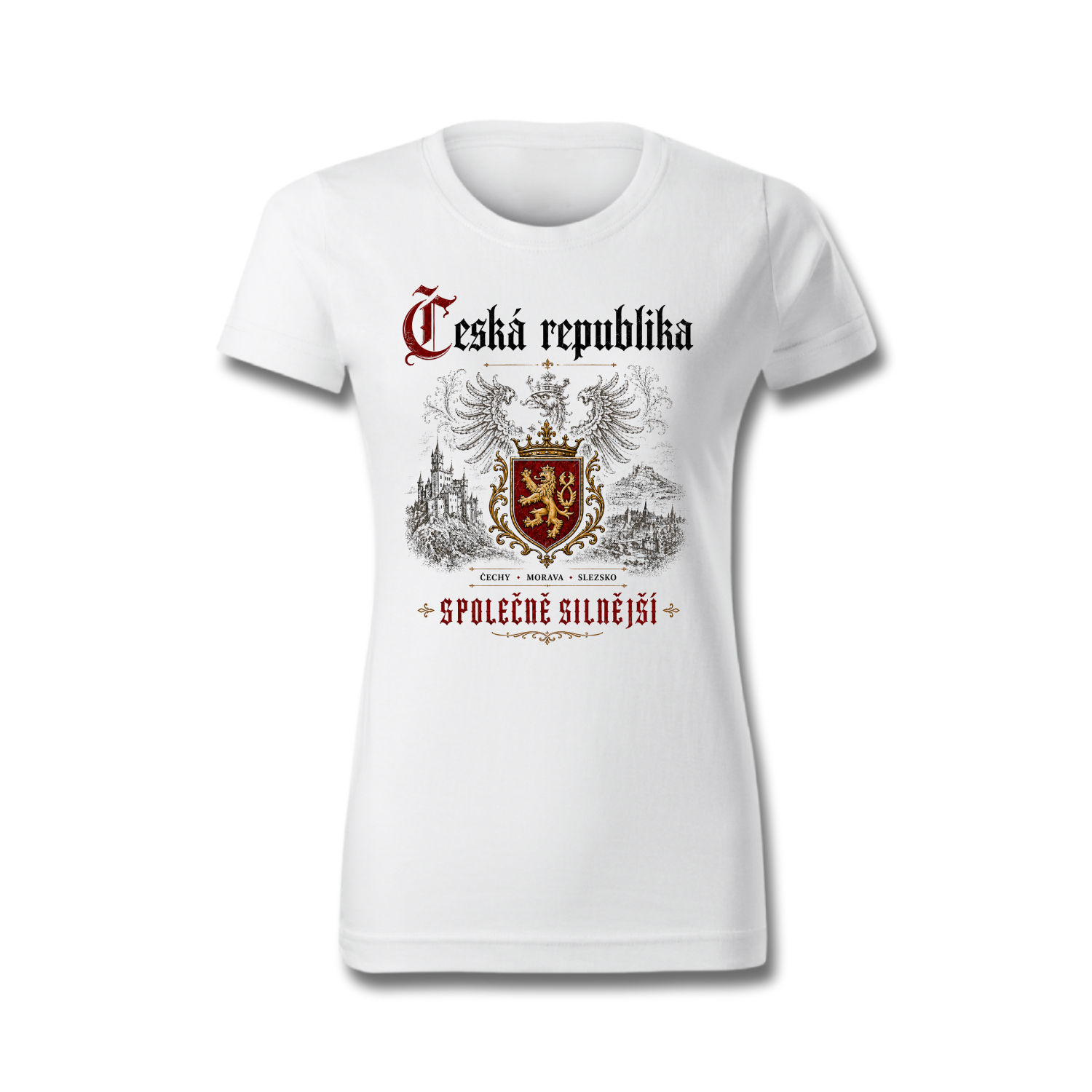 Tričko s potiskem Česká republika-Společně silnější - dámské