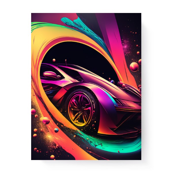 Abstract Neon Car