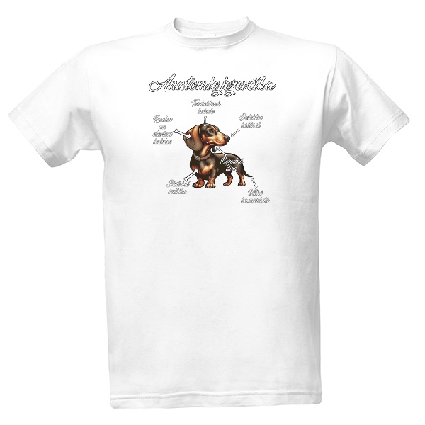 Tričko s potiskem Anatomie jezevčíka 2 
