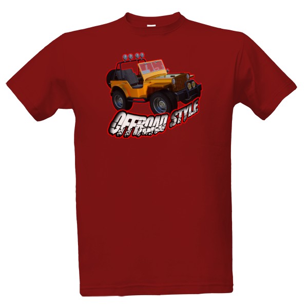 Tričko s potiskem Auto moto-Offroad style zlatý Jeep
