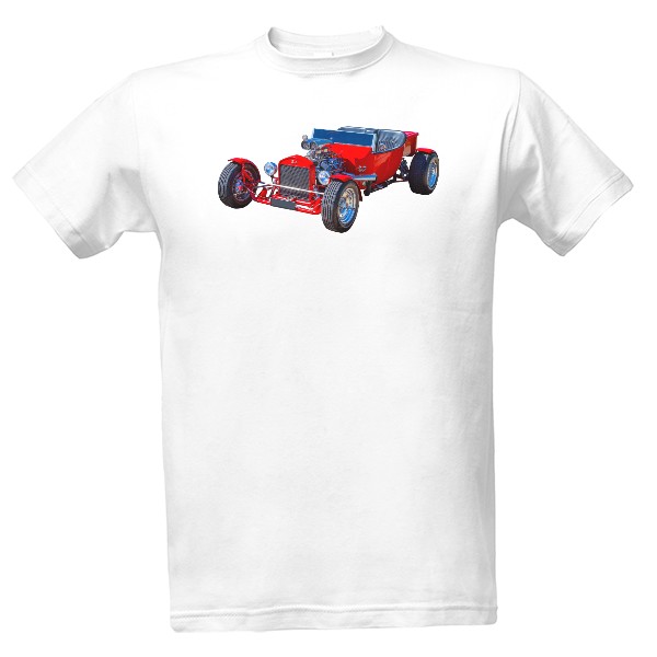Tričko s potiskem Auto moto-Retro červené auto