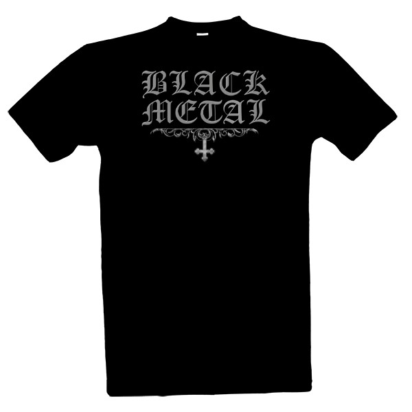 Black Metal stříbrno-šedý nápis