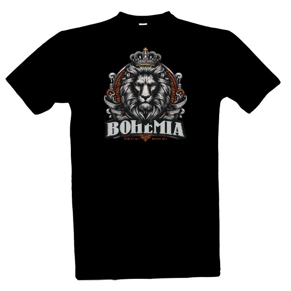 Tričko s potiskem Bohemia-Lev s korunou