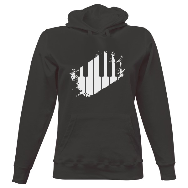 Dámska mikina s kapucňou s potlačou Brush stroke piano