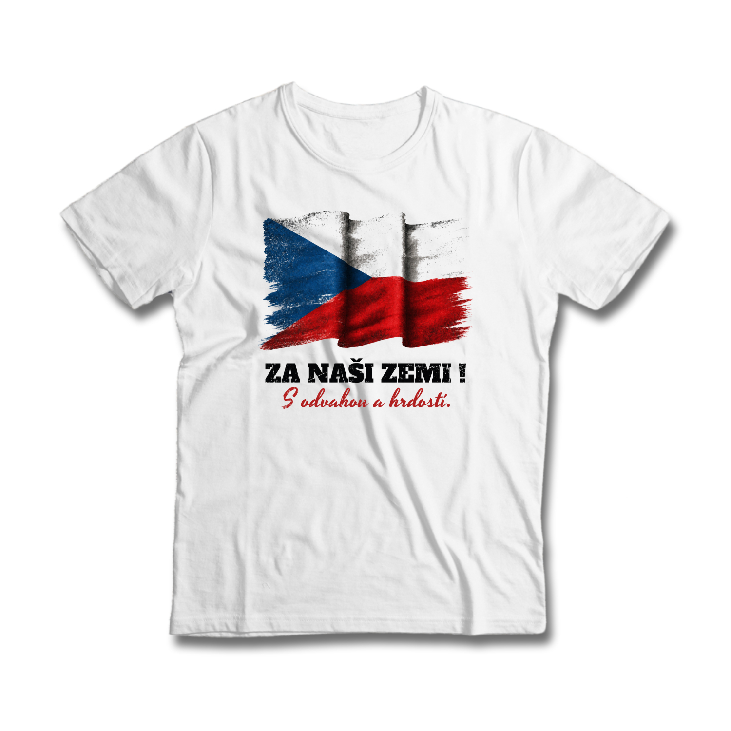 Tričko s potiskem Česká vlajka-Za naši zemi - pánské