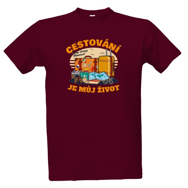 Tričko s potiskem Cestování je můj život 