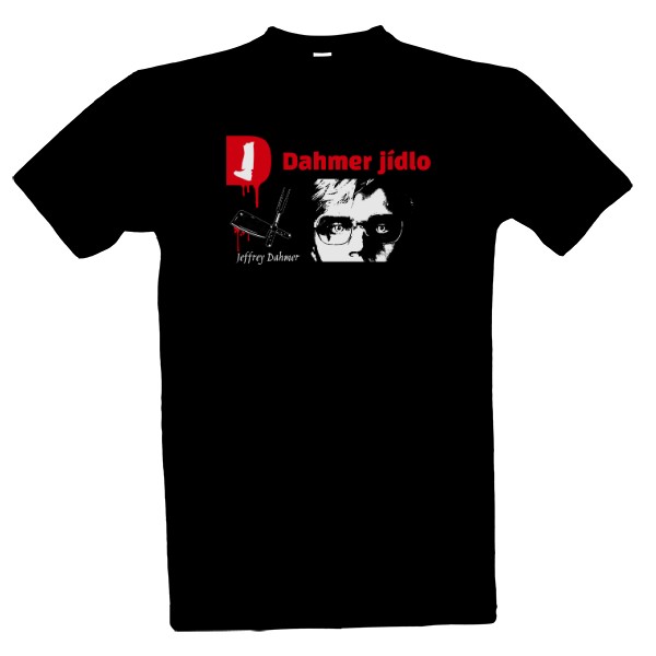 Tričko s potiskem Dahmer jídlo-bílý design