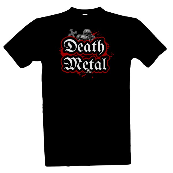 Death Metal a lebky červený nápis