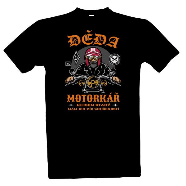 Tričko s potiskem Děda motorkář