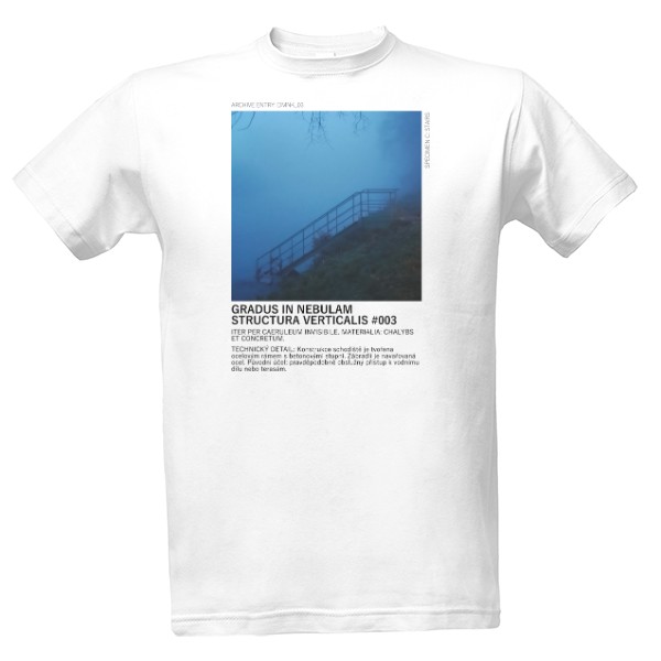 Tričko s potiskem DMNK - Specimen C: Stairs (White)
