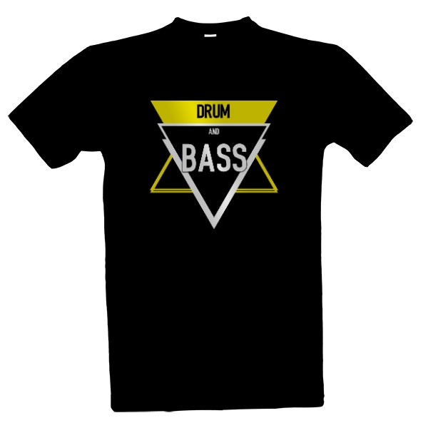 Tričko s potiskem DRUM AND BASS trojúhelníky