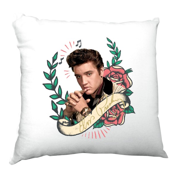 Vankúš saténový s potlačou Elvis Presley