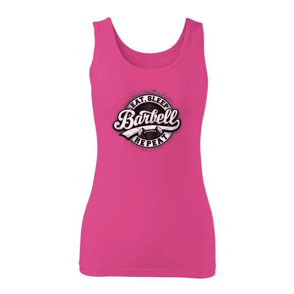 Tričko s potiskem Fitness-Eat Sleep Barbell dámské