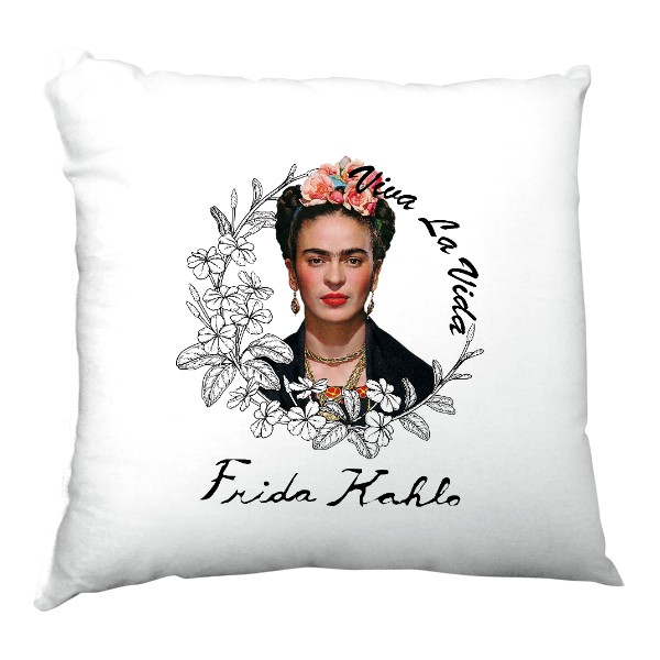 Vankúš saténový s potlačou Frida Kahlo