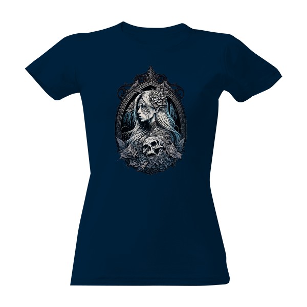 Gothic Girl and Skull