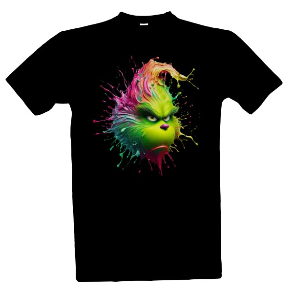 Tričko s potlačou Grinch z prskanců barvy