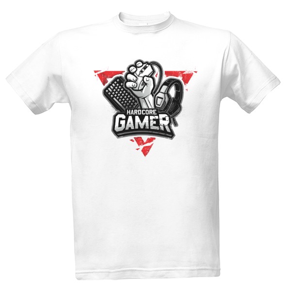 Tričko s potiskem Hardcore Gamer - Pánské