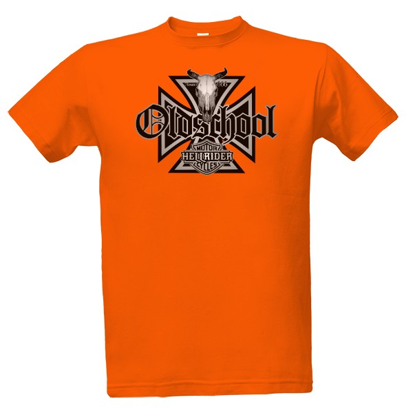 Tričko s potiskem Hellrider Motor Cycles Orange