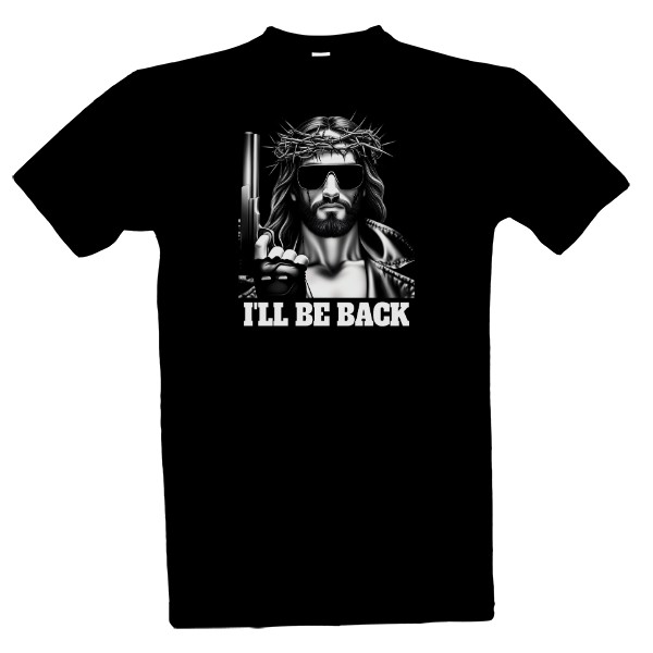Tričko s potiskem Ježíš-Terminator-Vrátím se-2