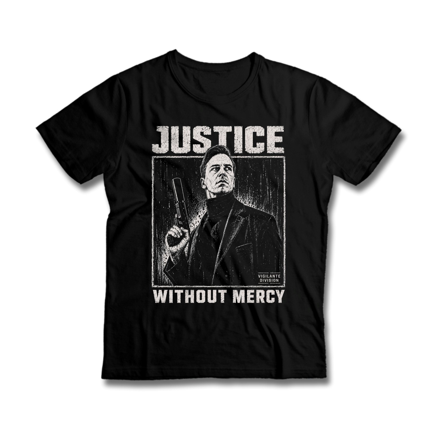 Tričko s potiskem Justice Without Mercy-Vigilante Division