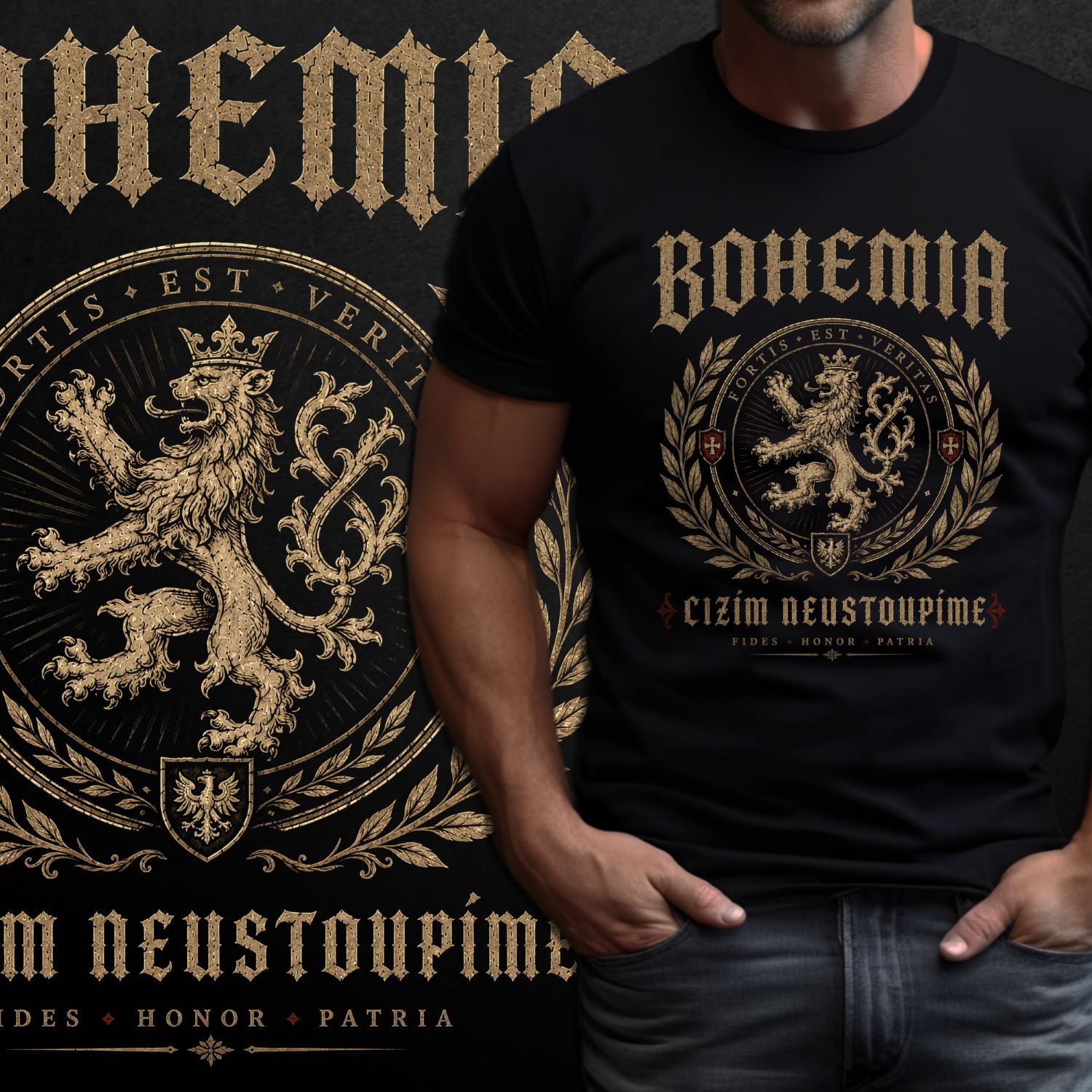 Tričko s potiskem Bohemia-Cizím neustoupíme