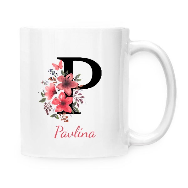 Květinové písmeno P s upravitelným jménem