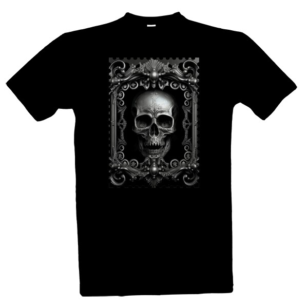 Tričko s potiskem Lebka-Silver Skull Frame