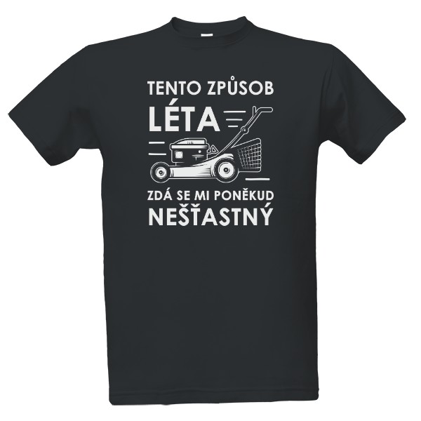 Tričko s potiskem Léto se sekačkou