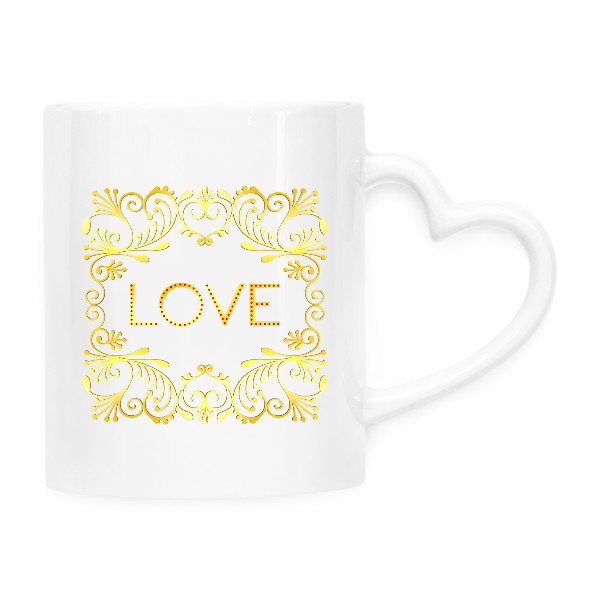 Love zlatý ornament