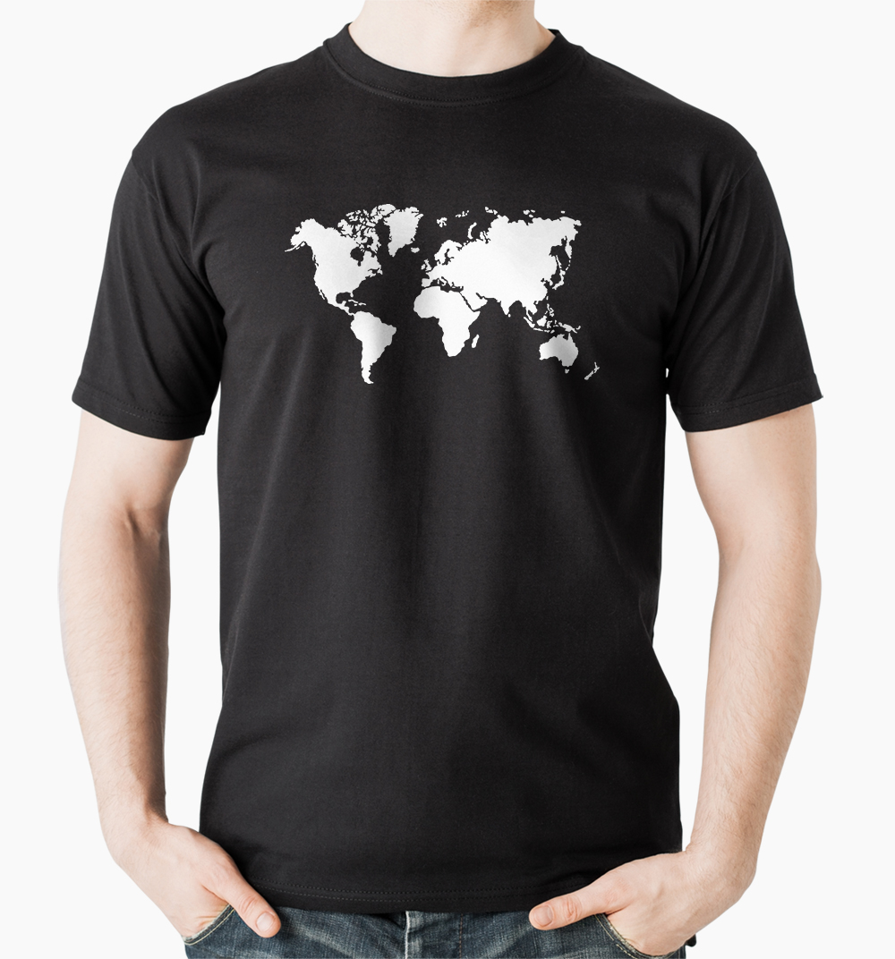 Tričko s potlačou Mapa sveta tričko