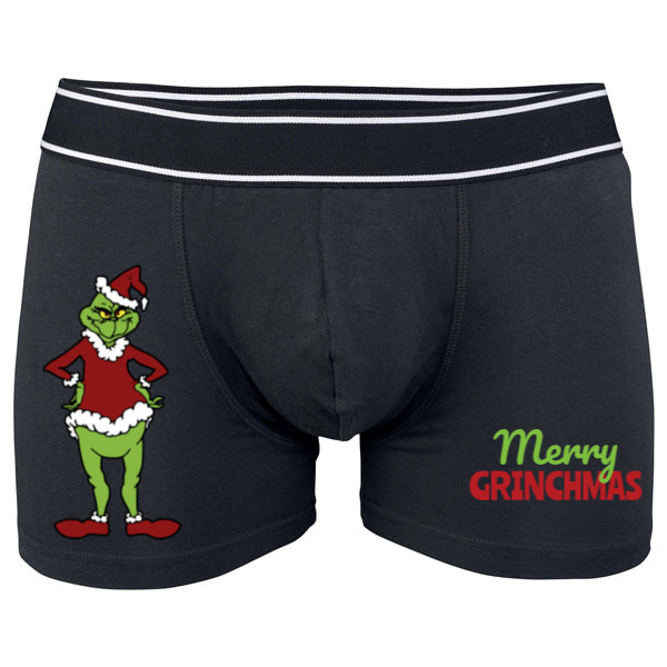 Boxerky Kariban s potlačou Merry Grinchmas