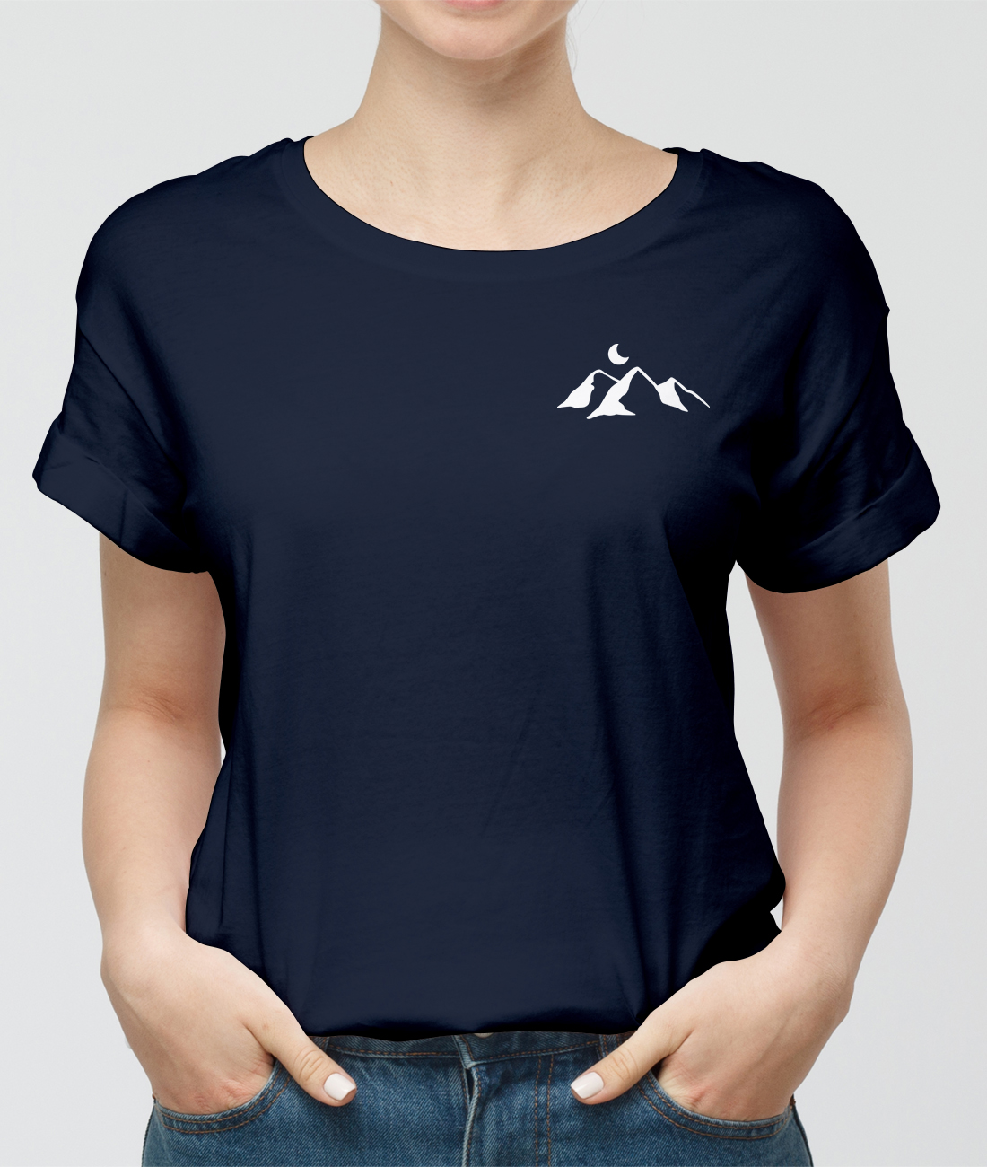 Tričko s potlačou Minimalistické tričko s horami a mesiacom