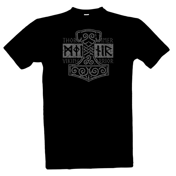 Tričko s potiskem Mjollnir-Thors Hammer Viking Warrior