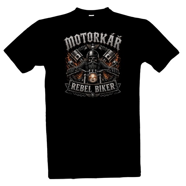 Tričko s potiskem Motorkář - Rebel Biker - Premium Design