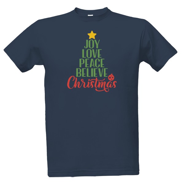 Tričko s potiskem Nápis vánoční stromek-Christmas