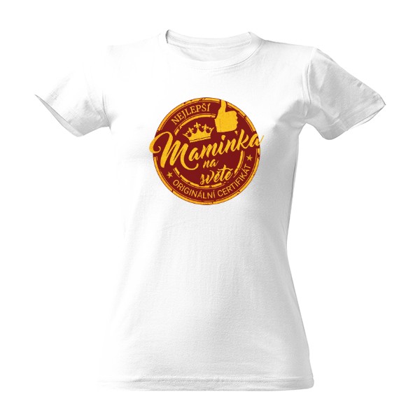 Tričko s potiskem Nejlepší maminka-červeno žlutý design