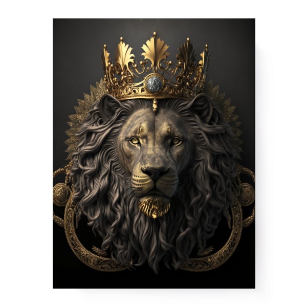 Obraz Lev a zlatý ornament