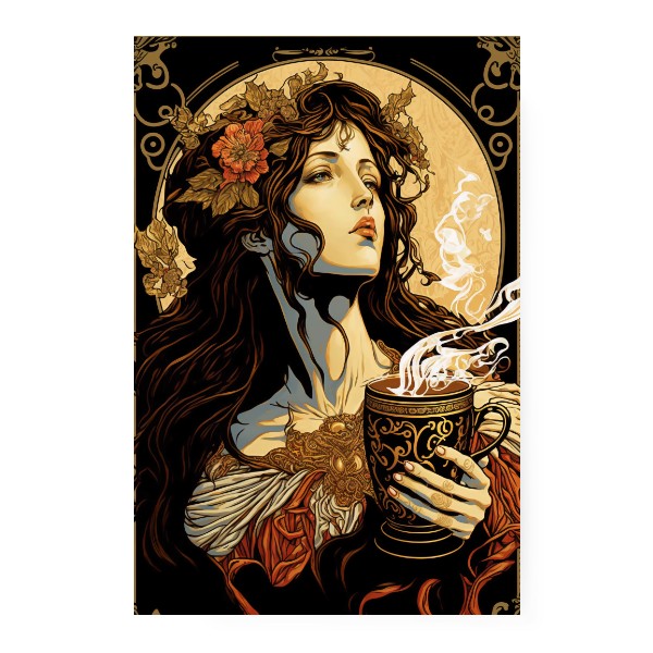 Obraz Retro styl žena s kávou