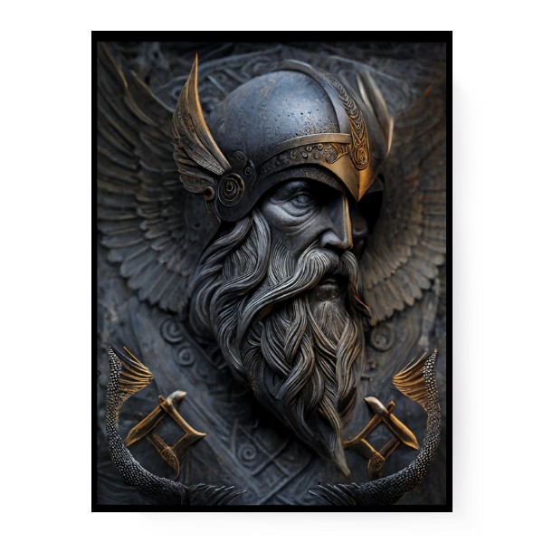 Obraz Viking válečník-zlaté ornamenty