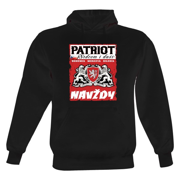 Pánská mikina s kapucí s potiskem Patriot - Srdcem i duší -2