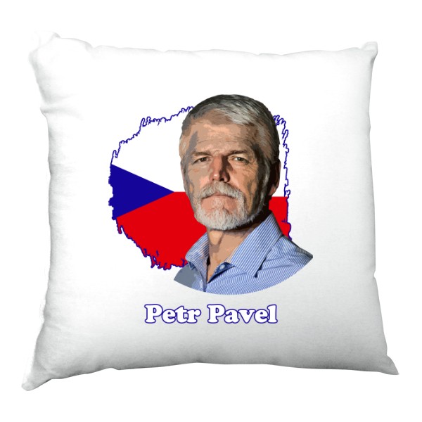 Vankúš saténový s potlačou Petr Pavel