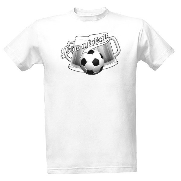 Tričko s potiskem Pivo a fotbal