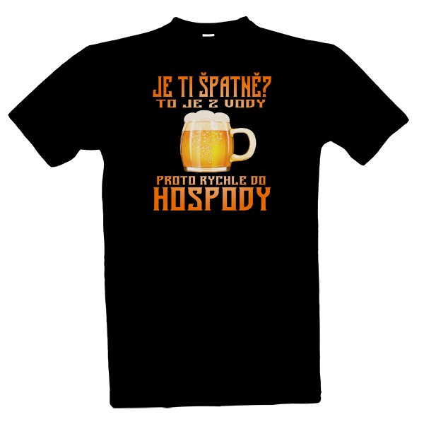 Tričko s potiskem Pivo-Rychle do hospody