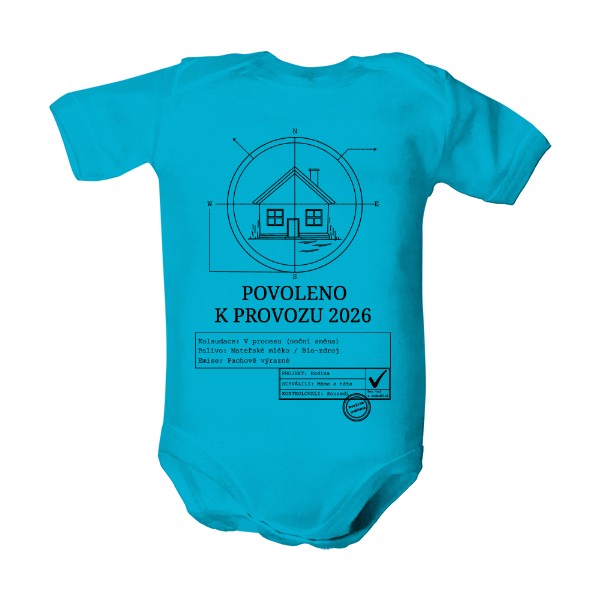 Dětské body  s potiskem Povoleno k provozu 